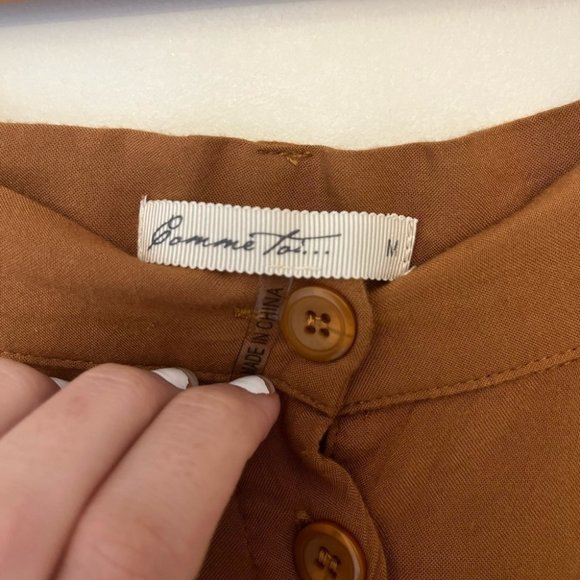 COMME Toi Lined Midi Camel Skirt Size Medium - Picture 6 of 8